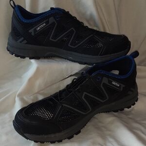 Black and Blue Grition Athletic Shoes with Breathable Mesh and Rugged Outsole